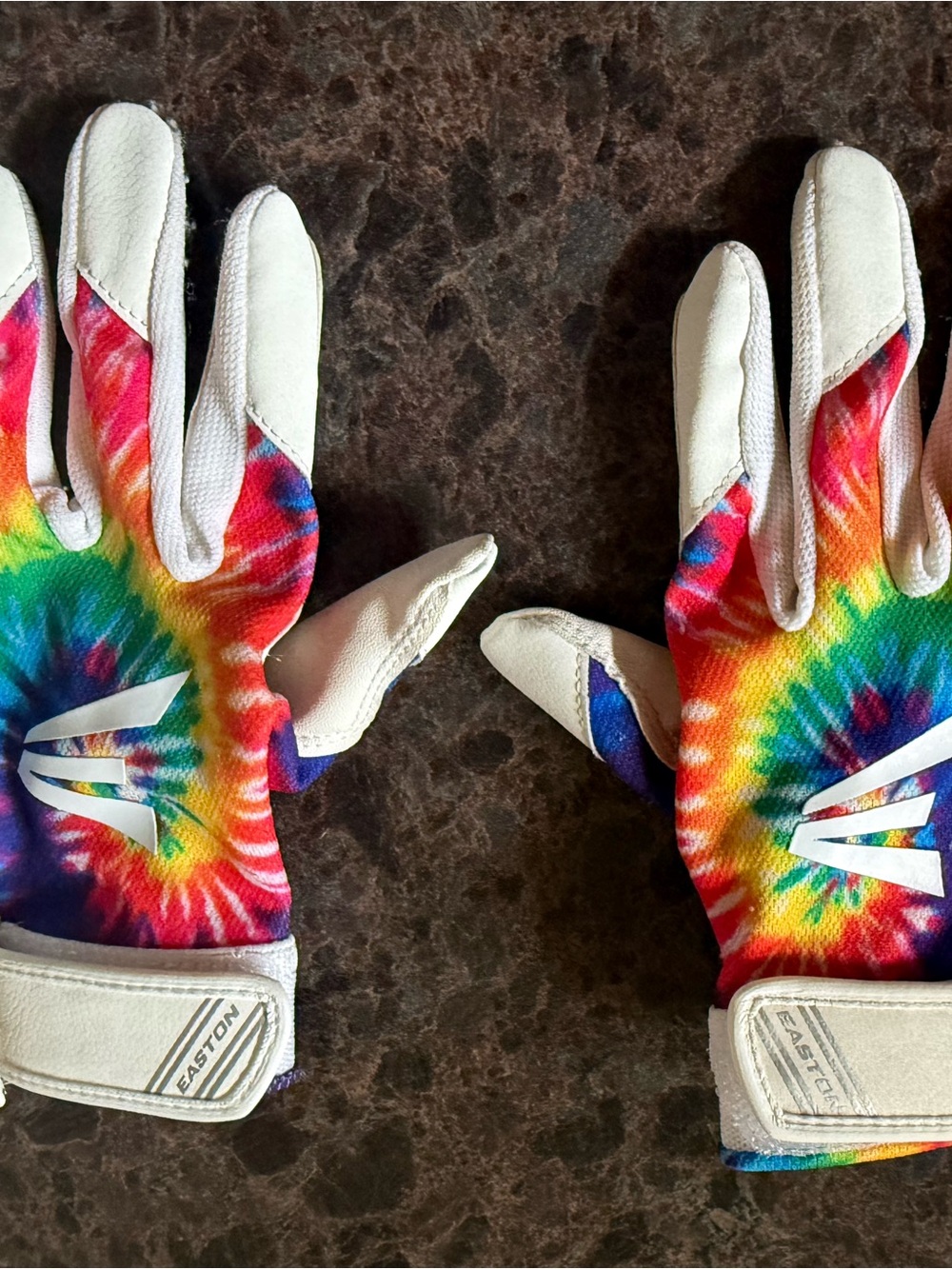 Girls small Easton softball batting gloves